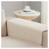 Meider Sofa Arm Covers Couch Arm Covers, 2pcs Chair Armrest Cover Non-Slip Armchair Slipcovers for Sofa Couch (Cream White, 22x26 inch) - Retail: $16