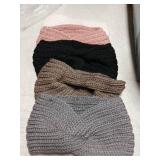AOPRIE Knit Wide Headband for Winter 5 Pieces Women Ear Warmers Truban Headbands Thick headbands for Women Girls, Black Gray White Pink Brown - Retail: $10