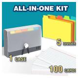 H4D 3x5 Index Card Case with 100 Heavyweight Ruled Index Cards and Dividers, Black - Retail: $9