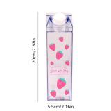 FveBzem Milk Carton Water Bottle 17oz (500mL) Plastic Clear Square Milk Bottles No BPA Leakproof Water Bottle Portable Reusable Milk Carton Shaped Juice Bottle Perfect for Fitness Gym Camping Sports