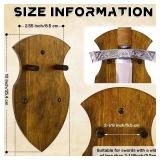 Queekay Wooden Sword Wall Mount Plaque Hanger for Katana Sword Display Stand for Wall Display Plaque with Hardware(Bright Brown,Stylish) - Retail: $16