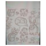 Hopepak Pink Peel and Stick Wallpaper Nursery Animal 17.3 x 78.7in Each 2pk
