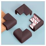 12 Pack Soft Corner Protector Baby Proofing Edge and Corner Guards, Table Corner Protectors for Furniture, Safety Pre-Taped Rubber Corner Covers for Fireplace, Stair, Cabinet (Brown) - Retail: $10