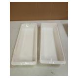 Gulfmew 2 Pack Deep Drawer Organizer Bins, Sliding Drawer Organizer Bin Expandable and Adjustable Tray for Kitchen Utensils, BBQ Tools, Towels, Durable Plastic Sliding for Easy Storage(17.4-27.6") - R