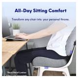 Cushion Lab Patented Pressure Relief Seat Cushion for Long Sitting Hours on Office & Home Chair - Extra-Dense Memory Foam for Soft Support. Car Pad for Hip, Tailbone, Coccyx, Sciatica - Black - Retail