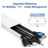 ZhiYo 34in TV Cord Hider for Wall Mounted TV, Large Cord Cover Wall, PVC Cable Management Raceway Kit, Wire Hider for Wall, White Wire Concealer 2 xL17in, W2in xH0.7in - Retail: $13