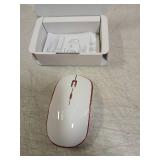 JOYACCESS Wireless Mouse for Laptop - Ultra Thin, Silent, 2400 DPI Portable Optical Mouse for Laptop,Computer,MacBook,Windows, Chromebook, PC (White + Pink) - Retail: $13