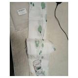 Gibelle Small Stall Shower Curtain 36 x 72, Narrow Half Watercolor Floral Fabric Shower Curtain, Sage Green Beige Flower Decorative Bathroom Shower Curtain Set - Retail: $15