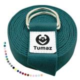 Tumaz Yoga Strap/Stretch Bands [15+ Colors, 6/8/10 Feet Options] with Extra Safe Adjustable D-Ring Buckle, Durable and Comfy Delicate Texture - Best for Daily Stretching, Physical Therapy, Fitness - R