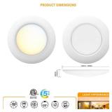 JULLISON 6 Inch LED Low Profile Disk Light with Dust to Dawn Sensor, 120VAC, 15W, 5CCT Color Changing, 1000LM, Non-Dimmable, ETL, Shower Rated Screw in Photocell Ceiling Light, White/1 Pack - Retail: 