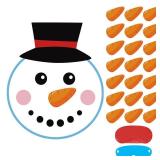 Hxezoc Pin The Nose On The Snowman Games with 20 Pcs Nose Stickers, Large Christmas Snowman Games for Kids Christmas Party Decorations Christmas Party Games Supplies no carrots  - Retail: $4