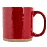 Elanze Designs High Gloss Raw Clay Bottom 15 ounce Ceramic Stoneware Coffee Mugs Set of 4, Red- Retail: $31