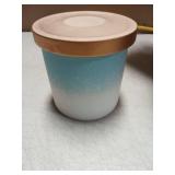 PATIKIL 5.12 Inch Ceramic Plant Pots, Modern Flower Planters Gradient with Drainage Holes for Decorate Home Indoor Plants Succulent Herb, Light Blue - Retail: $25