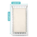 American Baby Company 2 Pack 100% Natural Cotton Fitted Crib Sheets 52" x 28" - Soft, Breathable, Hypoallergenic & Gentle Toddler Bed Sheets, Cream, Neutral for Boys & Girls - Retail: $11