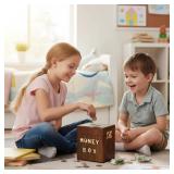 Handcrafted Wooden Money Bank Box Piggy Bank | Children & Adults Gifts Ideas | Money Saving Coin Bank Box | Brass Inlaid Corners | First Birthday Gifts Ideas - Retail: $10