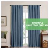 Curtain Rods for Windows 28 to 48 inch, 5/8 inch Black Curtain Rod Set with Brackets, Splicing Adjustable Metal Drapery Rod for Bedroom, Kitchen, Living Room, Matte Black - Retail: $7