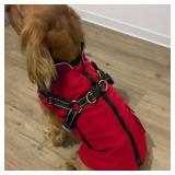 Dog Winter Coat with Harness Built-in | Waterproof Dog Jacket with Zipper & Fleece Lining | Reflective Cold Weather Coat for Small Medium Large Dogs - Retail: $30