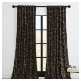 StangH Black Velvet Curtains 84 inches Long - Printed Floral Design Home Decoration Back Tab Vintage Thermal Insulated Room Darkening Drapes for Bedroom Living Room, Black, 52 x 84-inch, 2 Panels - Re