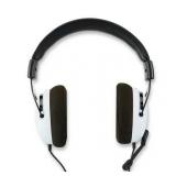 onn. PlayStation Wired Video Game Headset with 3.5mm Connector, Flip-to-Mute Mic, Lightweight Steel and 40mm Speakers - Black and White