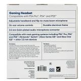 onn. PlayStation Wired Video Game Headset with 3.5mm Connector, Flip-to-Mute Mic, Lightweight Steel and 40mm Speakers - Black and White