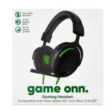 onn. Xbox Wired Video Gaming Headset with 3.5mm Connector, Flip-to-Mute Mic, Lightweight Steel - Black and Green