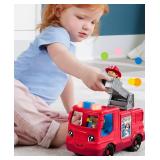 Fisher-Price Little People Fire Truck Musical Toddler Toy with Lights Sounds 2 Figures - Multi