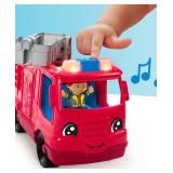 Fisher-Price Little People Fire Truck Musical Toddler Toy with Lights Sounds 2 Figures - Multi