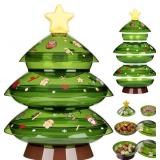 Christmas Candy Dish with Lid, Candy Platter Dish Serving Snack Box Container Decorative Plates for Xmas Holiday Party