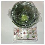 Christmas Candy Dish with Lid, Candy Platter Dish Serving Snack Box Container Decorative Plates for Xmas Holiday Party