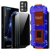 2 CASES TZGZT 3 Pack for Samsung Galaxy S26 Ultra Privacy Screen Protector Tempered Glass, Automatic 0 Bubble Installation, Aluminum Metal Camera Lens Protector Accessories, Case Friendly