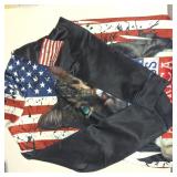 USA AMERICAN FLAG CAT HOODIE SIZE L