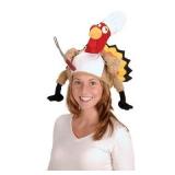 Beistle Plush Chef Turkey Hat, (1/Pkg) Multicolored