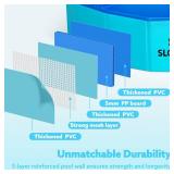 SLOOSH Foldable Dog Kiddie Pool - Portable Hard Plastic Doggie Swimming Pool, Anti-Slip Collapsible Pets Bath Tub Suitable for Kids Toddler Indoor Outdoor Backyard Use (Blue, 71" x 12")