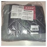 Anze Thermal Door Curtain with Visble Window Fit Door 74 x 80 Inch Magnetic Insulated Curtain Screen Size 78 x 82 Waterproof Thick Cotton Insulation Winter Cover Gray