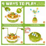 Dinosaur Pop Up Board Games, 4-in-1 Magnetic Fishing Games Set, Dinosaur Operation Game for Toddlers Ages 3+ Birthday