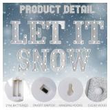 9 Pcs Let It Snow Letter Light up Sign Indoor Winter Decorations Marquee LED Sign Outdoor Christmas Lights for Table and Wall Decor Home Happy Holidays Centerpiece