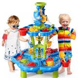3 in 1 Water Table for Toddlers 3-5 4-8, Summer Outdoor Beach Outside Backyard Activity Sensory Kids Sand and Water Table, Birthday Party Gifts for Kids Boys and Girls Ages 3 4 5 6 7 8