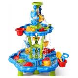 3 in 1 Water Table for Toddlers 3-5 4-8, Summer Outdoor Beach Outside Backyard Activity Sensory Kids Sand and Water Table, Birthday Party Gifts for Kids Boys and Girls Ages 3 4 5 6 7 8