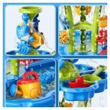 3 in 1 Water Table for Toddlers 3-5 4-8, Summer Outdoor Beach Outside Backyard Activity Sensory Kids Sand and Water Table, Birthday Party Gifts for Kids Boys and Girls Ages 3 4 5 6 7 8