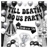 Till Death Do Us Party Bachelorette, 65 Pcs Til Death Do Us Party Bachelorette Party Decorations, Halloween Single Woman Party Bride or Die Bachelorette Party Decorations, Til Death Wedding Decor