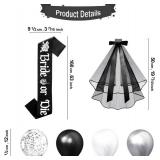 Till Death Do Us Party Bachelorette, 65 Pcs Til Death Do Us Party Bachelorette Party Decorations, Halloween Single Woman Party Bride or Die Bachelorette Party Decorations, Til Death Wedding Decor