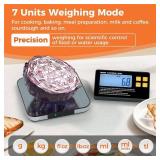 Rechargeable Split Digital Kitchen Food Scale - TRUDIN Weight Scale for Bread Making & Coffee Brewing, Max.22lb/10kg,1g/0.05oz Accuracy,5 Units with Large Backlit LCD,Wall-Mount (Light Silver)