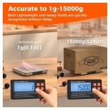 Rechargeable Split Digital Kitchen Food Scale - TRUDIN Weight Scale for Bread Making & Coffee Brewing, Max.22lb/10kg,1g/0.05oz Accuracy,5 Units with Large Backlit LCD,Wall-Mount (Light Silver)