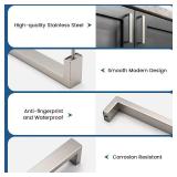 Knobonly 20 Pack Dresser Handles, Cabinet Pulls Brushed Nickel, 5 inch (128mm) Hole Center Kitchen Cabinet Handles, Stainless Steel