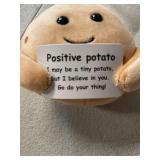 Positive Potato Plush Toys, 3.5" Brown Emotional Inspirational Support Plush with Positive Card, Funny Stuffed Birthday Gifts for Women Men Her Friends Coworkers Colleges Graduation