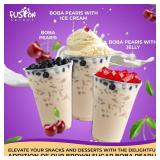 Fusion Select Instant Boba - No-Cook Instant Tapioca Pearls for Bubble Tea Drinks, Hot or Cold Sweet Milk Beverage - Microwave or Heat With Boiling Water - Real Brown Sugar Flavored Balls (6)