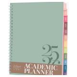 Rileys Academic Planner 2025-2026, Daily, Weekly & Monthly Planner, July 2025 - June 2026, Student Notes Pages, Twin-Wire Binding, Weekly Agenda for School & Work (8 x 6-Inches, Green, Classic)