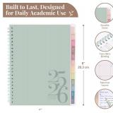 Rileys Academic Planner 2025-2026, Daily, Weekly & Monthly Planner, July 2025 - June 2026, Student Notes Pages, Twin-Wire Binding, Weekly Agenda for School & Work (8 x 6-Inches, Green, Classic)