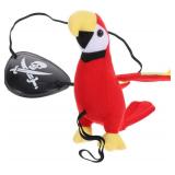 DOITOOL Pirate Parrot on Shoulder Prop Halloween Pirate Eye Patches Black Captain Skull Eye Patch for Costume Accessories for Halloween Party