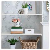 14 Rolls of Heroad Blue Peel and Stick Wallpaper French Floral Contact Paper for Cabinet Drawers Vintage Self Adhesive Removable Wall Paper for Bedroom Bathroom Stick on Walls Decor Vinyl Roll 17.3